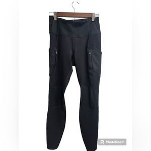 Athleta Black Sleet High Traverse Tight Leggings SZ S Activewear Workout